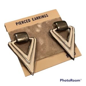 Vintage Silver-plated and Enamel Earrings